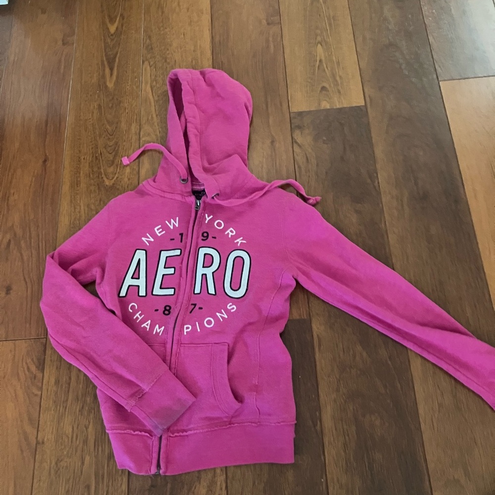 Aeropostale Fuchsia Zip-Up Hoodie
